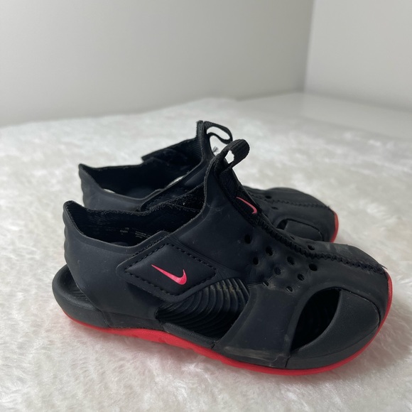 SOLD!!Nike Sunray Protect 2 (TD) Little Kids' Sandal Red Black size 7C - Picture 4 of 5